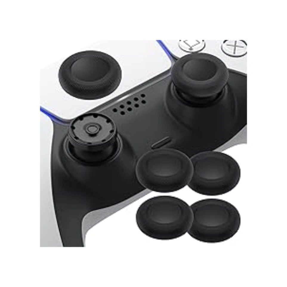 Tobfit Replacement Joystick Grips for PS4/PS5 – 4 Non-Slip Thumb Grips with Enhanced Grip, Anti-Fingerprint & Anti-Sweat – Compatible with PS4, PS5 & PS5 Edge Controllers