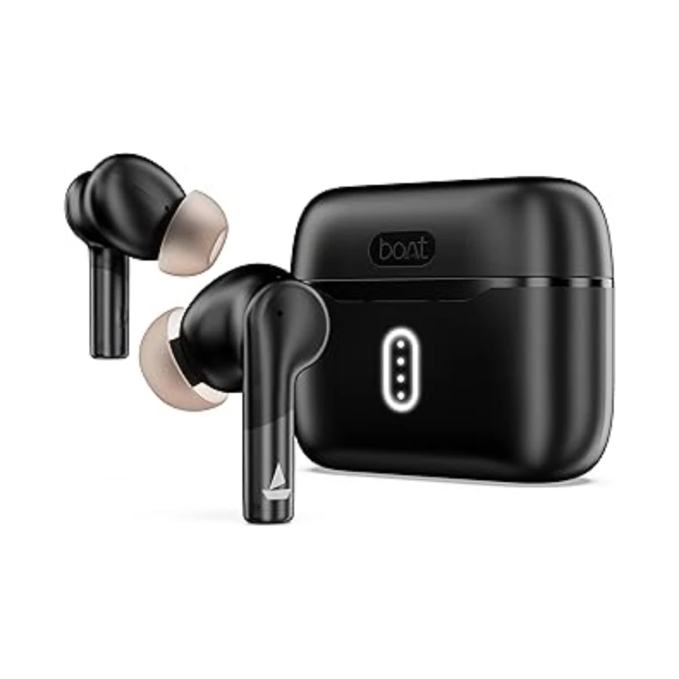 Boat Airdopes 141 Gen 2, 4 Mics ENx Tech, 48 Hrs Playback, Free Music Streaming, Fast Charge, Low Latency, IPX4, v5.4 Bluetooth Earbuds, TWS Ear Buds Wireless Earphones with mic (Active Black)