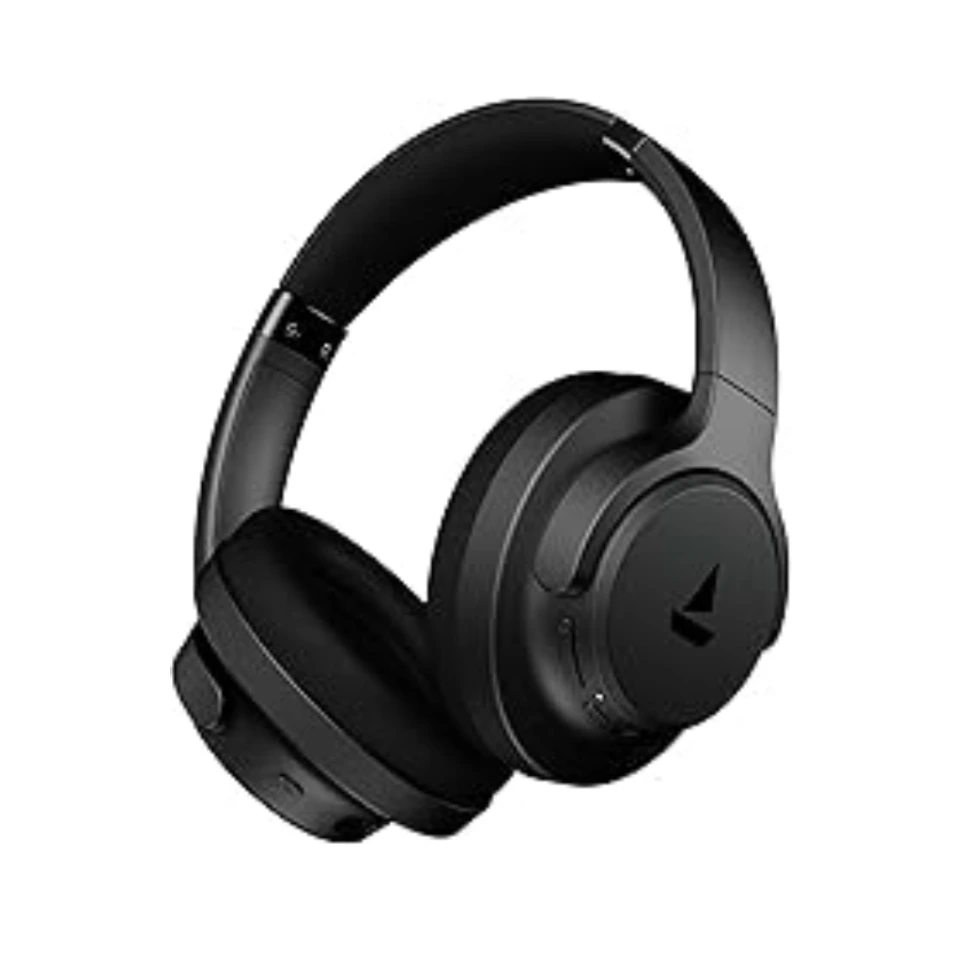 Rockerz 512 ANC,(~40dB) Hybrid ANC, 80H Battery, 40mm Drivers, 40ms Low Latency, ENx Tech,Stream Ad Free Music via App Support, Bluetooth Headphones, Wireless Headphone with Mic (Cosmic Black)