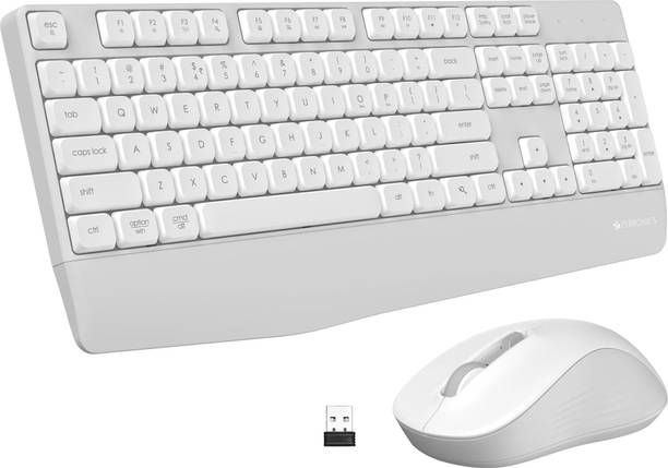 ZEBRONICS Companion 202 Wireless Standard Desktop Keyboard Compatible with Desktop, Laptop, Mac 104 Keys, Copilot AI Key, 12 Multimedia Keys, 1600 DPI, Silent, 4 Buttons (Black)