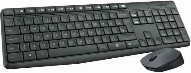 Logitech MK235 Full-Sized, 15 FN Keys, 3-Year Battery Life Combo Mouse and Wireless Standard Laptop Keyboard Compatible with Desktop, Laptop, Mac 2.4 GHz Wireless Unifying USB Receiver, Compatible with PC, (Black)
