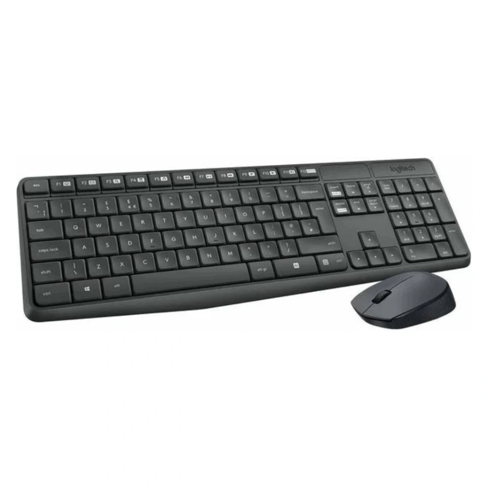 Logitech MK235 Full-Sized, 15 FN Keys, 3-Year Battery Life Combo Mouse and Wireless Standard Laptop Keyboard Compatible with Desktop, Laptop, Mac 2.4 GHz Wireless Unifying USB Receiver, Compatible with PC, (Black)