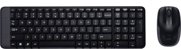 Logitech MK215 Mouse & Keyboard Combo, Compact Design Wireless Standard Laptop Keyboard Compatible with Desktop, Laptop, Mac 2.4 GHz Wireless, 5 Month Battery Life (BLACK)