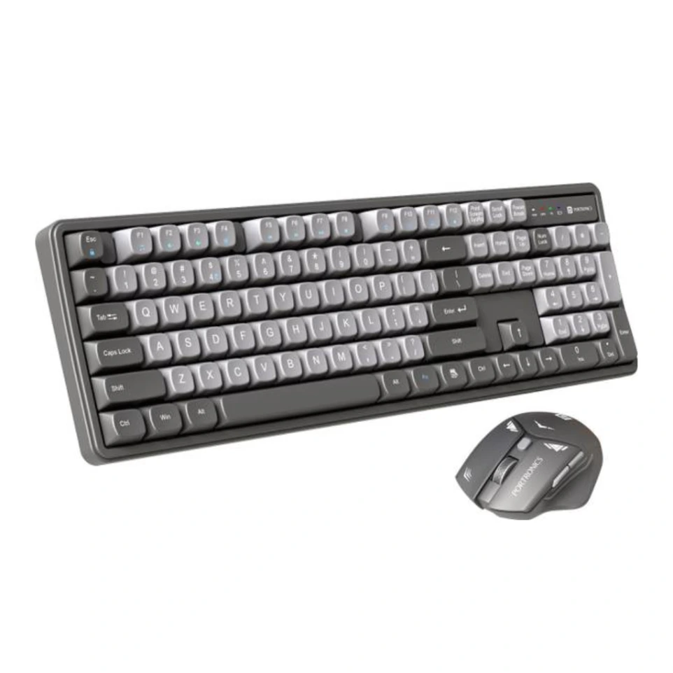 Portronics Key9 Combo Wireless Keyboard and Mouse, Ergonomic Mouse, USB Receiver, Wireless Laptop-size Laptop Keyboard Compatible with Desktop, Laptop, Mac (Grey)